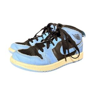 Nike‎ Air Jordan Jordan Kids 1 Mid University Blue Black sneakers Size 13 Kids